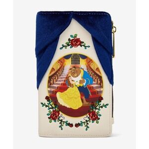 NWT Loungefly Disney Beauty And The Beast‎ Ballroom Dance Velvet Snap Wallet